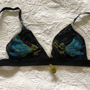 OOAK handmade peacock bralette
